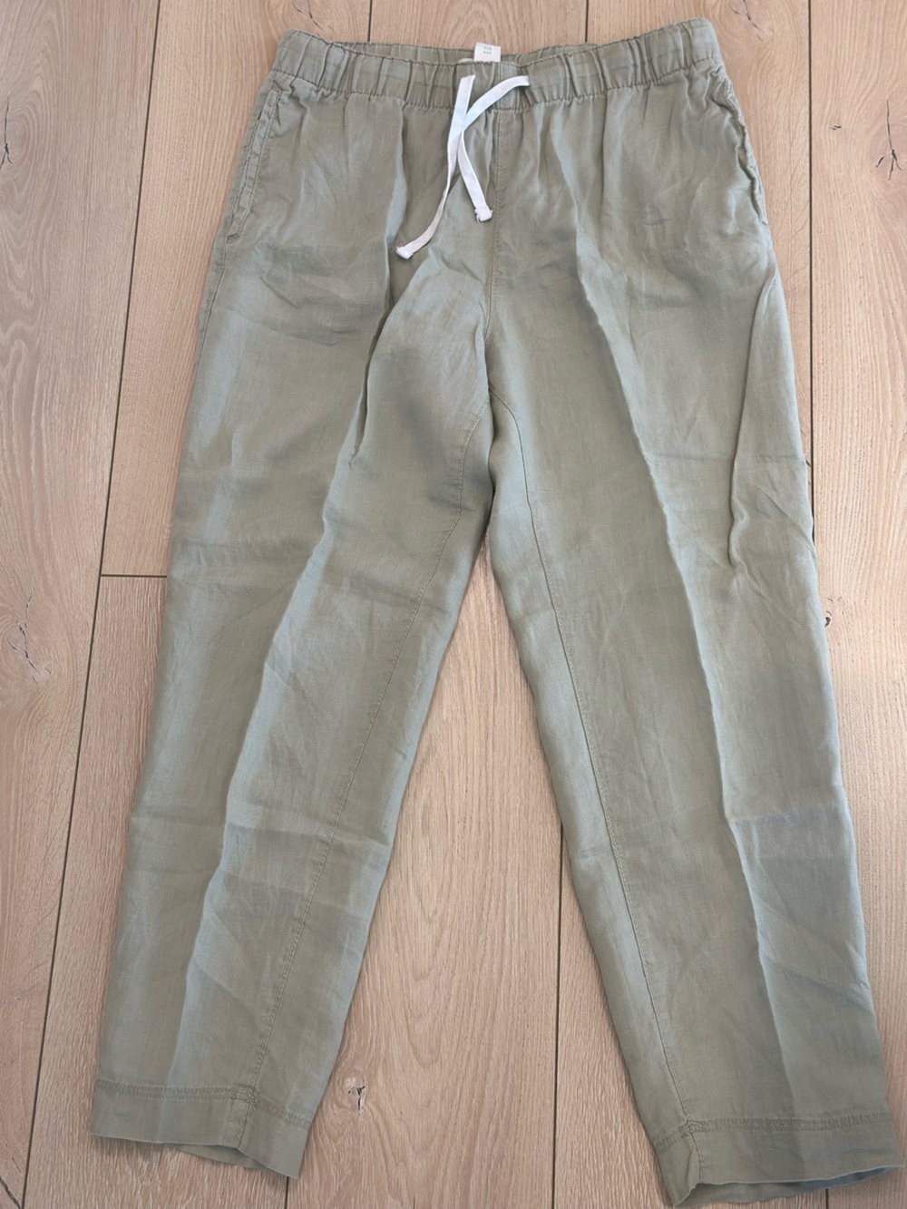 H&M WHT Olive Green Linen Blend Jogger Pants Women M